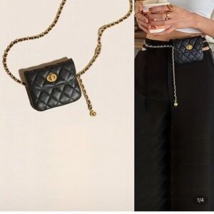 Black Quilted Chain Mini Bag